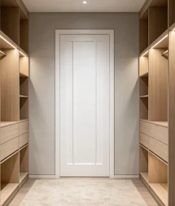 Custom Finished Solid Wood Single Interior Bedroom Door, Classical Minimalist Style