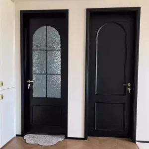 Custom French-Style Baked-Paint Solid Wood Door with Soundproofing, Noise Reduction and Moisture Resistance for Bedroom, Bathroom, Hotel and Villa