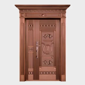 Custom Full Copper One-and-a-Half Bronze Entry Door for Villa, House, or Hotel Exterior Gate