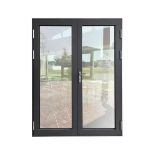 Custom Glass Aluminum Hinged French Front Entry Door for Exterior Use