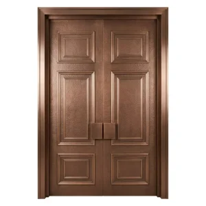 Custom Handcrafted Antique Bronze Security Soundproof Fireproof Villa House Exterior Front Entry Copper Door