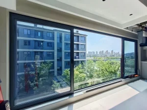 Custom Heavy Duty Thermal Break Sliding Aluminum Alloy Soundproof Tempered Double Glazed Minimalist Entry Door for Hotels