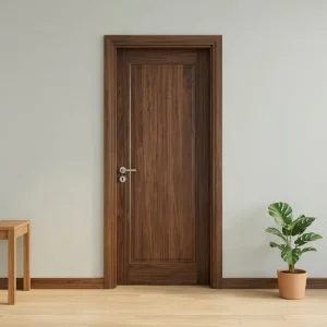 Custom Interior Solid Wood Modern Living Room Waterproof Black Walnut Veneer Lacquered Door