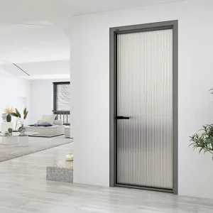Custom Large Aluminum Alloy French Door with Glass Panels Waterproof for Bedroom Bathroom Hotel Villa Interior