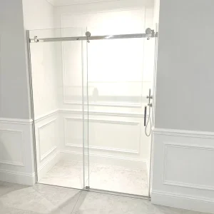 Custom Luxury Bypass Frameless Double Sliding Glass Bathroom Shower Door High Quality Tempered Glass Shower Enclosure Factory
