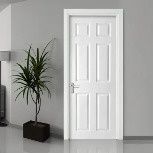 Custom MDF Flush Interior Door with PVC Film Finish, Single Door, Home Hotel House