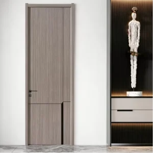 Custom MDF Wood Modern Panel Door with Frame for Bedrooms, Hotels, and Apartments