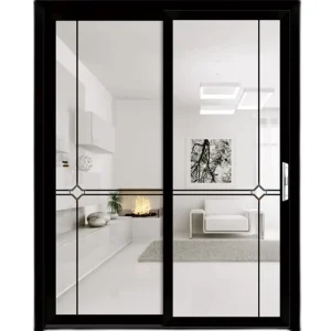 Custom-Made Aluminum Sliding Door with Shower Glass for Kitchen or Villa