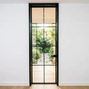 Custom Made Narrow Frame Aluminum Swing Door Tempered Glass Sound Insulation Minimalist Interior Exterior Apartment Bathroom