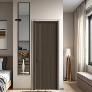 Custom-Made Solid Wood Interior Door with Natural Wood Veneer and Fire Prevention