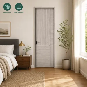 Custom Melamine-Faced Board Sound-Insulated Scratch-Resistant Melamine Interior Door for Hospital and Commercial Use