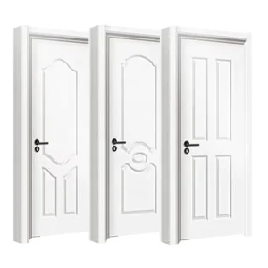Custom Melamine Solid Wood MDF PVC Interior Door Fire Resistant for House and Apartment