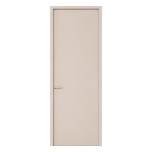Custom Milk White Narrow Aluminum Frame Wood Interior Swing Door Flush With Wall Inward Opening for Apartment Hotel Villa