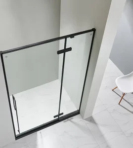 Custom Minimalist Sliding Shower Door with Aluminum Alloy Frame and Tempered Glass Partition for Wet/Dry Bathroom Separation