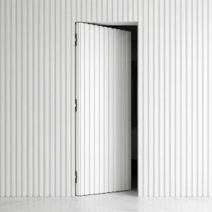 Custom Minimalist White Ribbed Seamless Hidden Interior Door