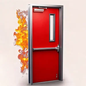 Custom Modern 3-Hour Fire-Rated Steel Door with Customizable Color