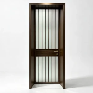 Custom Modern Aluminum Alloy Glass Sliding Door with Single Sidelights, Exterior Security Gate Grill, Side Opening