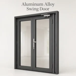 Custom Modern Aluminum Alloy Swing Door with Invisible Mosquito Screen, Heat Insulation and Waterproofing