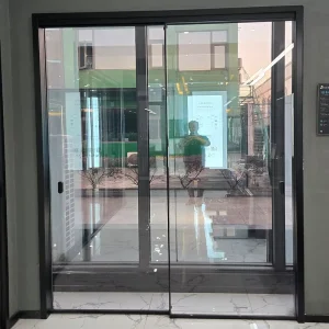 Custom Modern Aluminum Alloy Tempered Glass Sliding Door, Heavy-Duty Ultra-Slim Design for Interior, Garden, or Kitchen