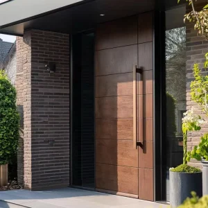 Custom Modern Aluminum Alloy Windproof Exterior Villa Entrance Door with Carved Design for Mansion