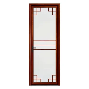 Custom Modern Aluminum Frosted Glass Single Swing Door Interior Fiberglass Screen Waterproof Bathroom and Toilet for Shower