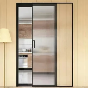 Custom Modern Aluminum Ghost Door Trackless Sliding Glass Partition for Bedroom Office and Villa Interior Projects