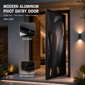 Custom Modern Aluminum Pivot Entry Security Door For Luxury Villa or House
