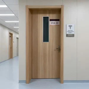 Custom Modern Design HPS Clinic Door Wooden Ward Antibacterial Hospital Wooden Door with Glass for Clinic