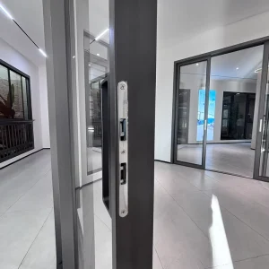 Custom Modern Design Interior Outdoor Balcony Aluminum Sliding Glass Door Double Glazing Ultra Narrow Frame Thermal Insulation