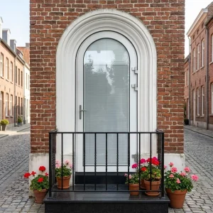 Custom Modern Exterior Arch Double Aluminum Anti-Theft Door with Double Tempered Glass and Thermal Insulation for Garden Villa