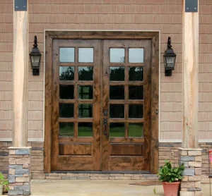 Custom Modern Exterior Solid Wood Entry Door for Villa Residential Projects