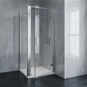 Custom Modern Frameless Black Hinge Tempered Glass Shower Enclosure for Bathroom Hotel Gym