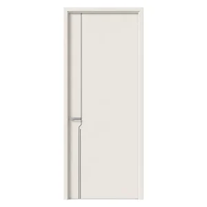 Custom Modern Narrow Aluminum Frame Wood Interior Swing Door with Flush Wall and Inward Opening