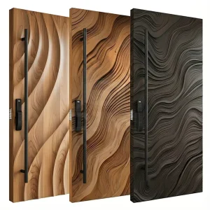 Custom Modern Security Solid Wood Pivot Door for House Front Entry and Exterior Use