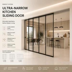 Custom Modern Sliding Aluminum Glass Partition Doors for Kitchen Wine Cellar Outdoor Use in Open Plan Homes Hotels