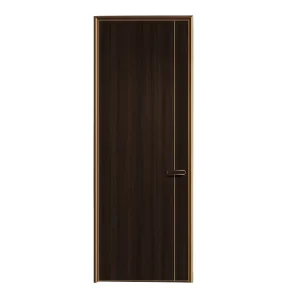 Custom Modern Solid Wood Composite Interior Door Set, Paint-Free Flush-Panel Swing Door with Sound Insulation