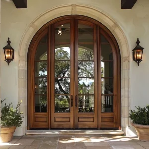 Custom Modern Solid Wood Entry Door for Houses and Villas, Security and Thermal Insulation Main Door