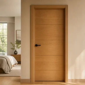 Custom Modern Solid Wood Melamine Interior Door with Sound-Insulating Panel and Frame for Bedroom, Hotel, Office, or Apartment