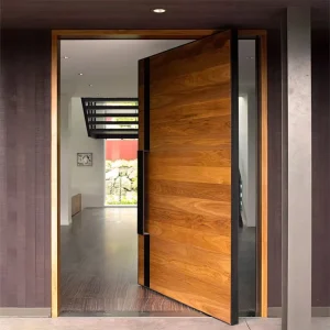 Custom Modern Solid Wood Pivot Entry Door for Large Exterior Entrances