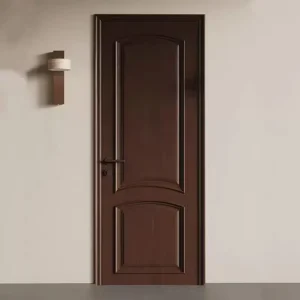 Custom Modern Solid Wood Walnut Veneer Waterproof Interior Door with Baking Varnish Finish for Bedrooms