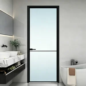 Custom Modern Space Saving Titanium Magnesium Alloy Sliding Door with Internal Glass for Balcony and Kitchen Durable
