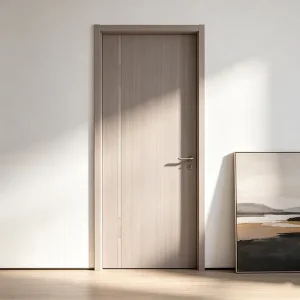 Custom Modern Style Solid Wood Interior Doors Finished Surface Sound Insulating Villa Garage