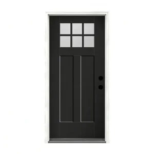 Custom Modern Tall Composite Exterior Door with Heat Insulation and Waterproof Glass Sidelights for Villa