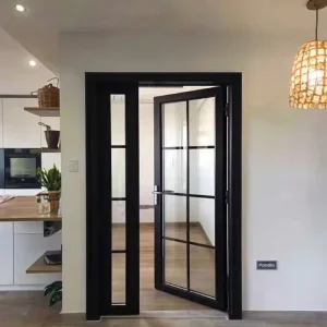 Custom Modern Villa Home Aluminum Alloy Glass Unequal Double Doors