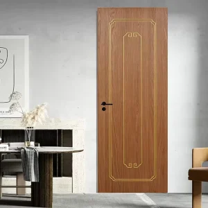 Custom Modern Waterproof Natural Veneer Water-Based Paint Composite Wooden Interior Door for Apartments