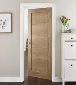 Custom Modern White Oak Primed Solid Wood Slab Prehung Interior Shaker Door