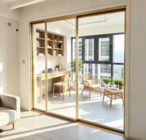 Custom Narrow-Frame Aluminum Sliding Door System, Interior Soundproof Door, Home and Project