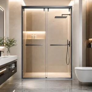 Custom OEM Framed Shower Door with Matte Black Finish 8mm Tempered Glass SGCC ANSI CE Certified Commercial Shower Cabin