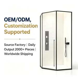Custom OEM ODM Diamond Angular Tempered Glass Shower Enclosure for Hotels and Villas