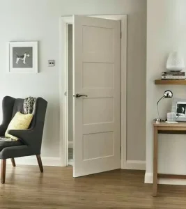 Custom Prehung Hollow Core Molded Interior Door, White Primed Melamine Slab Door for Villa